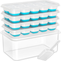 Ice Cube Tray With Lid And Bin - 4 Pack Silicone Ice Cube Trays For Fr