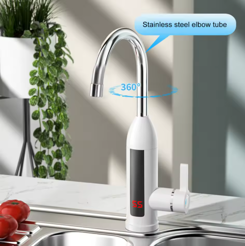 3000W Instant Water Heater Faucet 360 Degree Rotatable Water Pipe IPX4