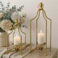 12.5 & 16.5 In Cozy Decorative Lanterns Set Of 2, Handcrafted Metal Ir