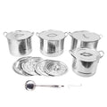 4PCS Soup Pot Set Stainless Steel Multipurpose Sauce Pot Kitchen Cookw