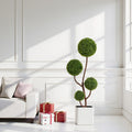 Artificial Boxwood Topiary Tree, 5FT Tall Triple Ball-Shaped Faux Plan