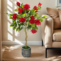 Artificial Rose Tree With Ceramic Pot - Indoor Home Decor Artificial P