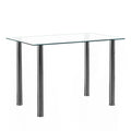 [Replace 65542081]4-seat simple rectangular cylindrical leg table temp