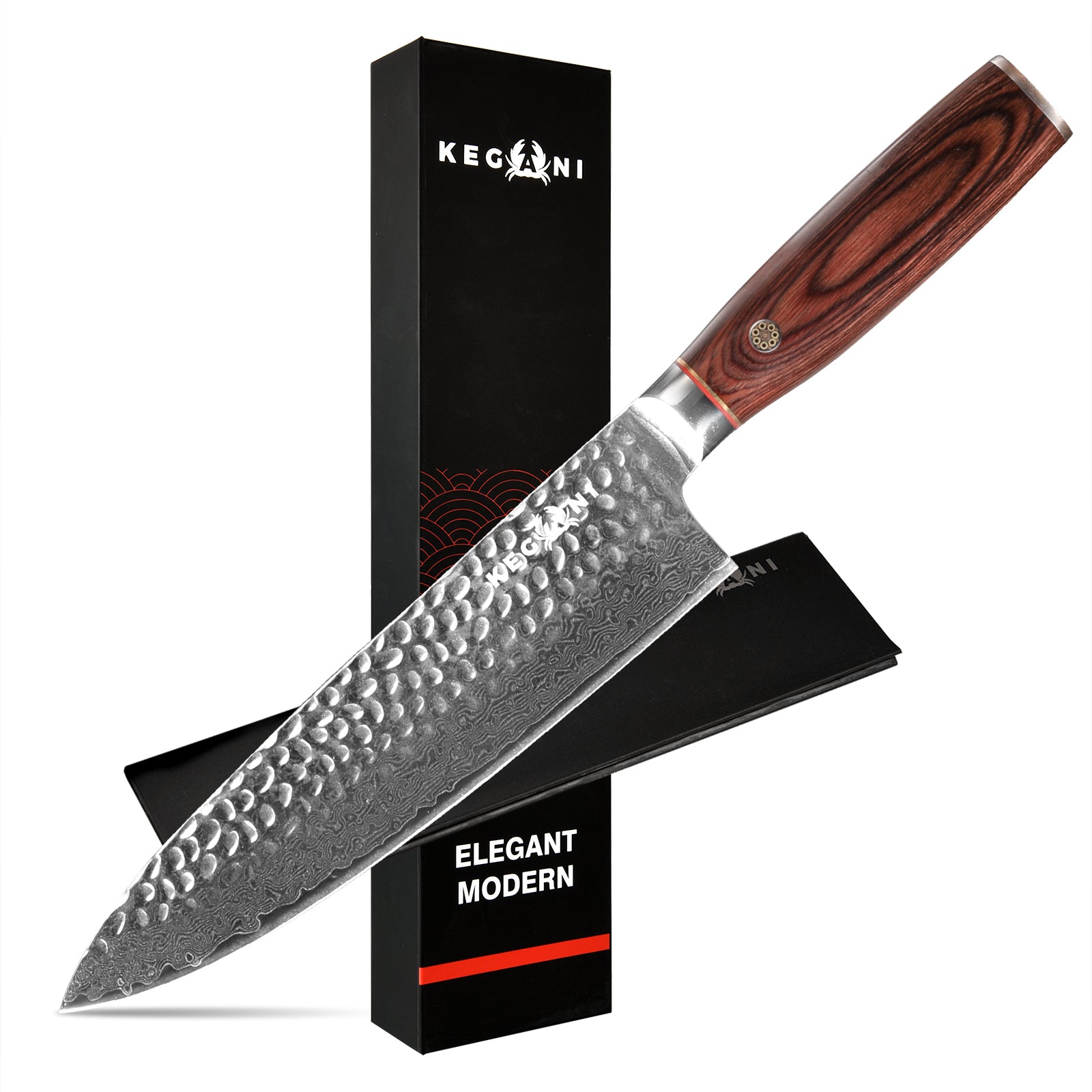 Kegani 8 Inch Damascus Chef Knife 67 Layers 10Cr15CoMoV Japanese Knife