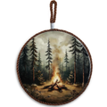 Forest Campfire Ceramic Trivet, Decorative Hot Pad For Pots And Pans,