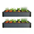 2PCS Black 6×3×1ft Metal Raised Rectangle Garden Planter Beds