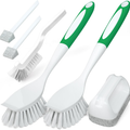 Holikme Multi-Purpose Dish Brush Set - Green Scrubbing Tools For Pots,