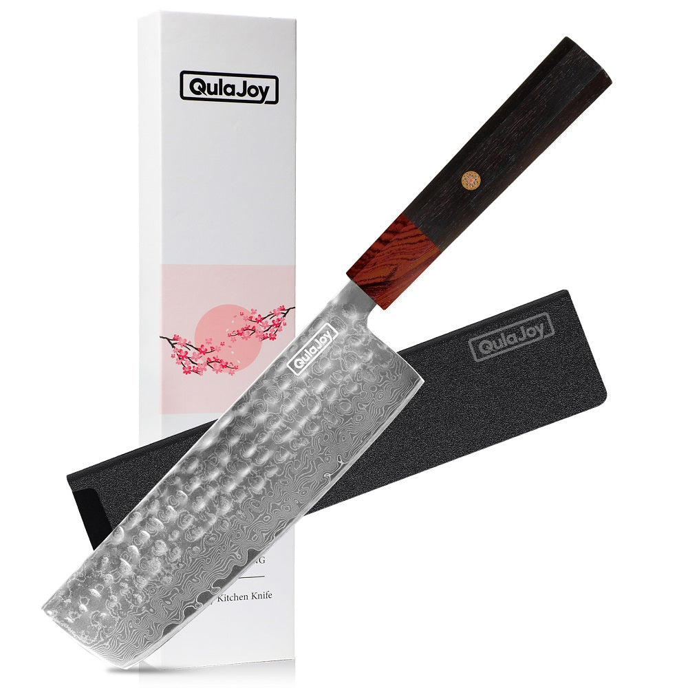 Qulajoy 8 Inch Chef Knife - Japanese Damascus VG-10 Super Steel Hammer