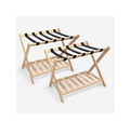 Folding Bamboo Luggage Rack 29X28X6 Inch, Foldable Suitcase Stand With