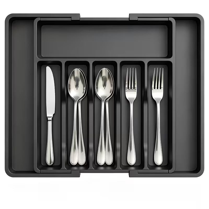 Expandable Utensil Tray For Kitchen, BPA Free Flatware And Cutlery Hol