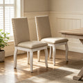 TREXM Set Of 2 Dining Chairs Wood Upholstered Fabirc Dining Room Chair