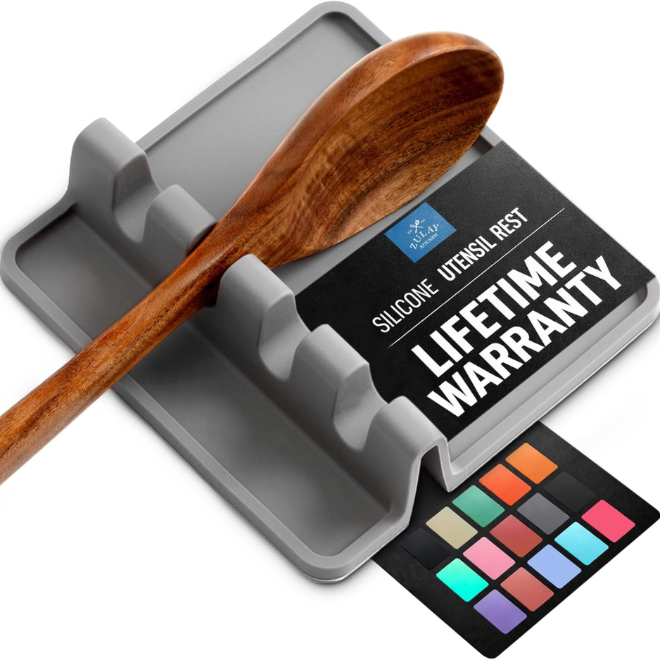 Zulay Kitchen Multi-Utensil Silicone Spoon Rest - Heat-Resistant Stove