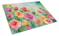 NEW Roses in Watercolor Glass Cutting Board Decorative Tempered Glass