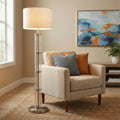 Nimbus Brushed Nickel Floor Lamp With 3-Way Rotary Clear Glass Body Me