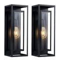 2 Pack 18 Inches Outdoor Wall Lantern Light Fixture, Large Black Exter