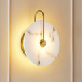 Round Alabaster Wall Sconce, Natural Marble Lampshade Wall Sconce, Har