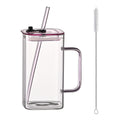 Glass Cup with Straw and Lid