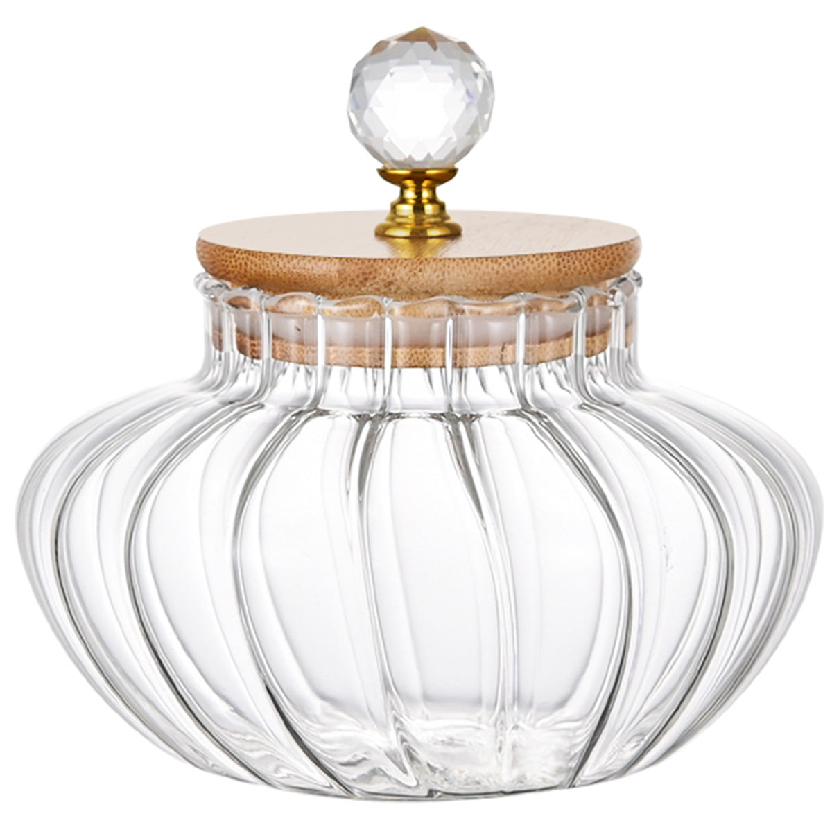 High Borosilicate Glass Storage Jar with Stripe Detail