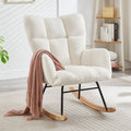 Glider Chair for Living Room Tufted Upholstered Teddy Fabric Rocking C