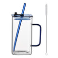Borosilicate Glass Cup with Straw and Lid