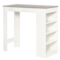 Bar Table, High Top Pub Table with 4 Storage Shelves, Modern Bar Heigh