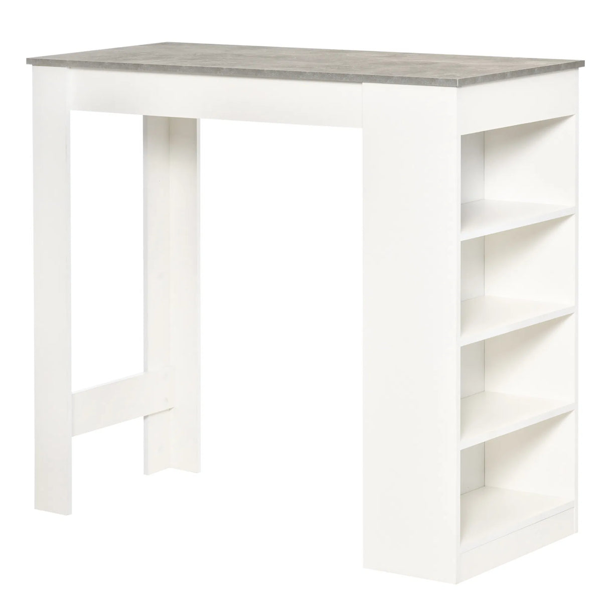 Bar Table, High Top Pub Table with 4 Storage Shelves, Modern Bar Heigh