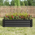 Black 4×2×1ft Metal Raised Garden Bed, Rectangle Raised Planter for Fl