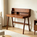 Solid Wood Mid-Century Desk W Drawer, Writing Computer Table For Home