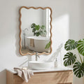 Natural Wood Color 20 X30 Wavy Rectangle Solid Wood Frame Decorative M