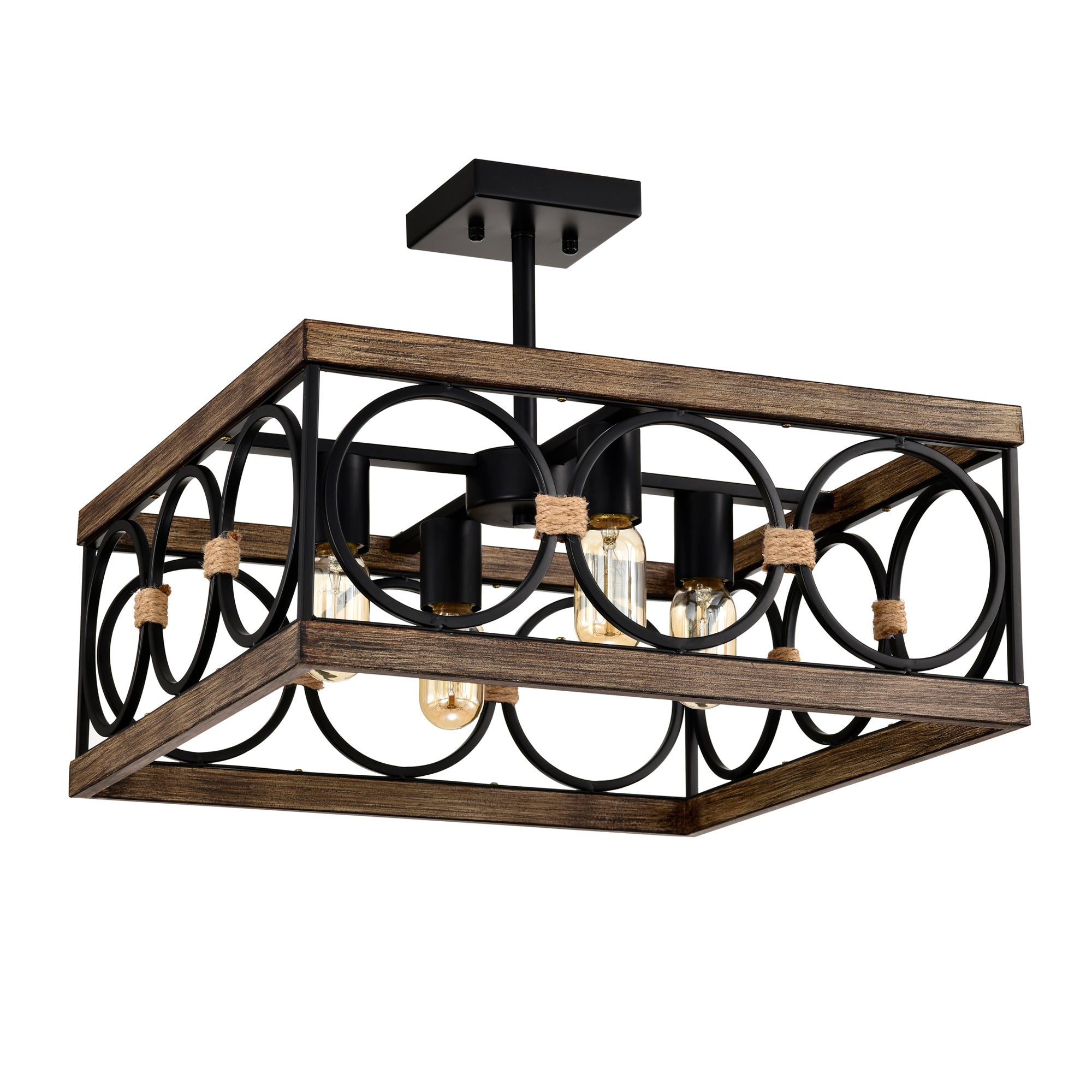 4-Light Square Kitchen Island Lights Ceiling Light Farmhouse Dining Ro