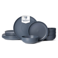12-Piece Stoneware Dinner Plates Bowls Sets Microwave & Dishwasher Saf