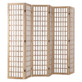 Room Divider, 6 Panel Japanese Room Divider, Wood Folding Privacy Scre