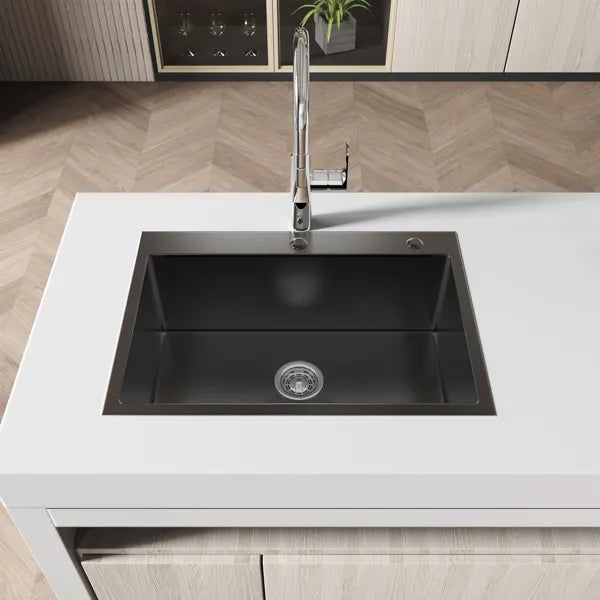 27"x19" Undermount Kitchen Sink Stainless Steel Under Counter Deep Sin