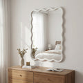 Wavy White Wood Frame Mirror 20x30