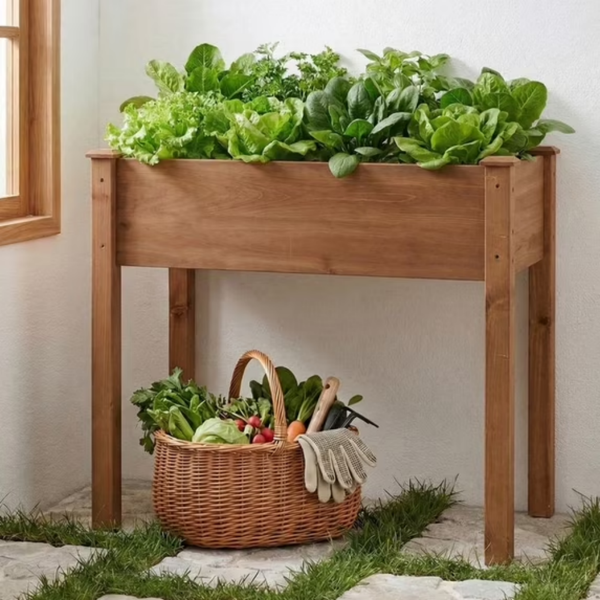 Bed - Cedar Planter With Non-Woven Liner, Bottom Drainage, 30-Inch Hei