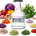 Manual Vegetable, Nut & Garlic Chopper With Container And Lid, Kitchen