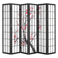 Room Divider, 6 Panel Japanese Room Divider Screen, Wood Folding Priva
