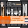 Expandable Silverware Organizer Plastic Utensil Tray For Kitchen Drawe