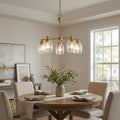 Elegance Five Lights Linear Arms With Golden Brass Finish Chain Chande