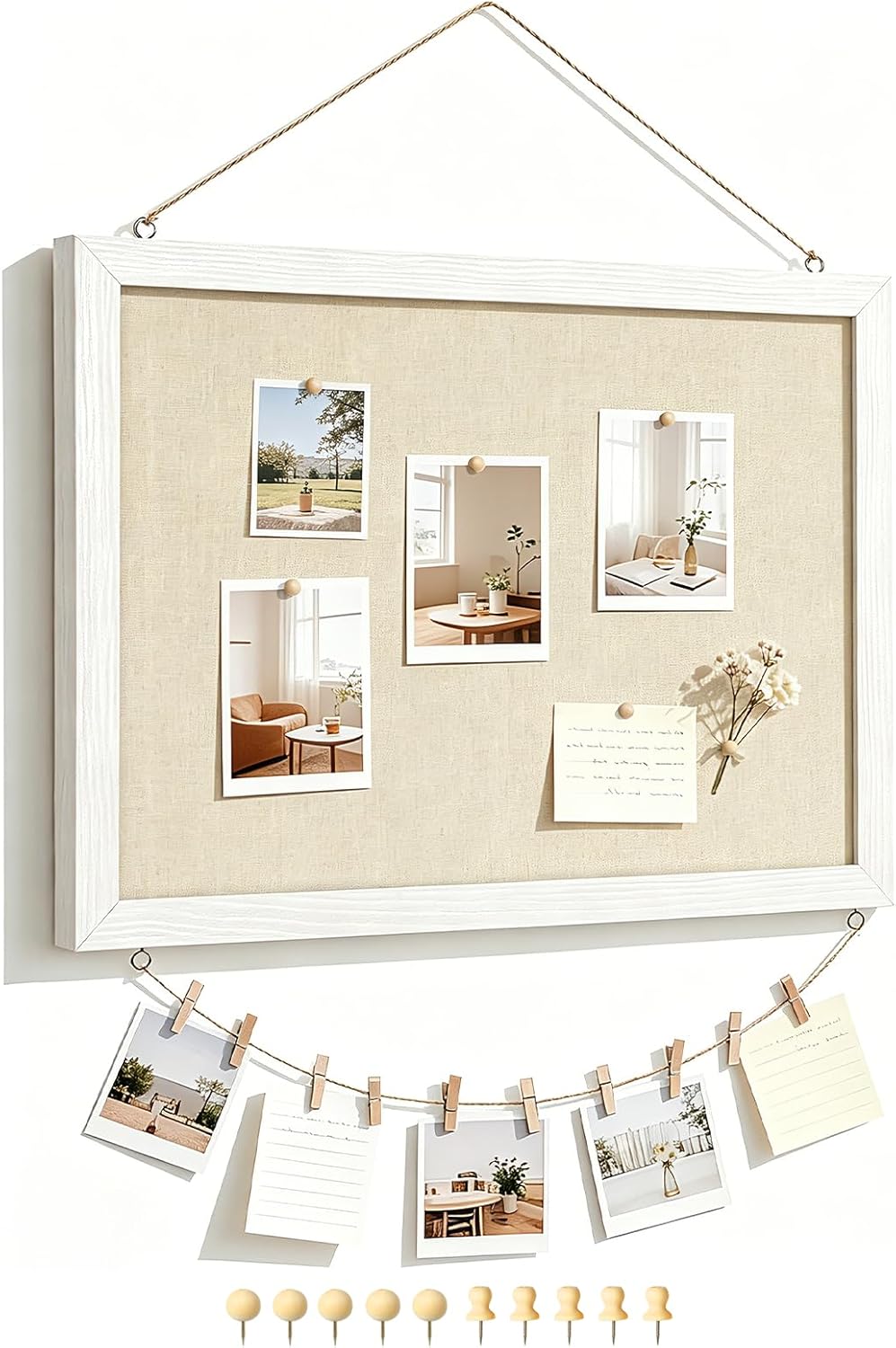 Double-Sided Bulletin Board With Linen, 16 X 12 Inch Cork Board, Rever