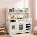 Kids Wooden Play Kitchen with Realistic Lights & Sounds, Pretend Ice M