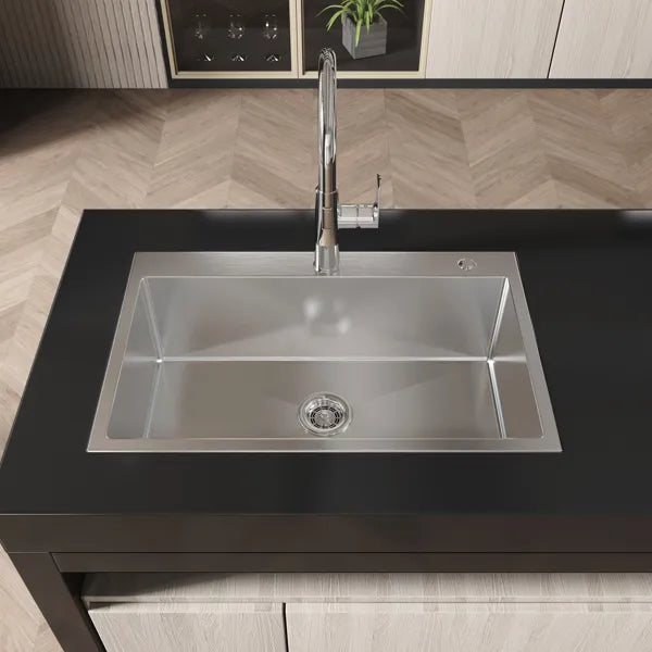 30 Inch Base Mounted Workstation Sink, 30x19" S304 Stainless Steel Han