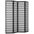 Room Divider, 4 Panel Japanese Room Divider, Wood Folding Privacy Scre