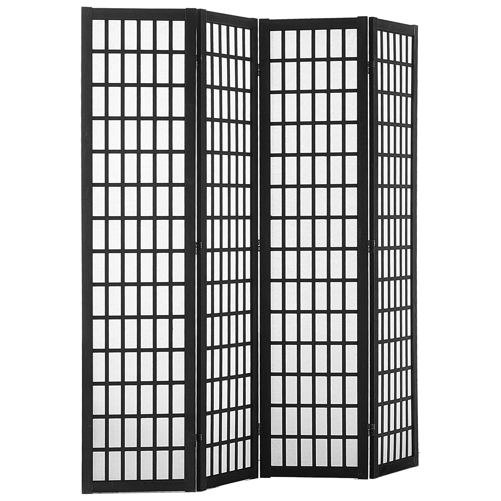 Room Divider, 4 Panel Japanese Room Divider, Wood Folding Privacy Scre