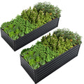 2 Pack Metal Raised Garden Bed Kit Outdoor - 8x4x2 FT Galvanized Plant