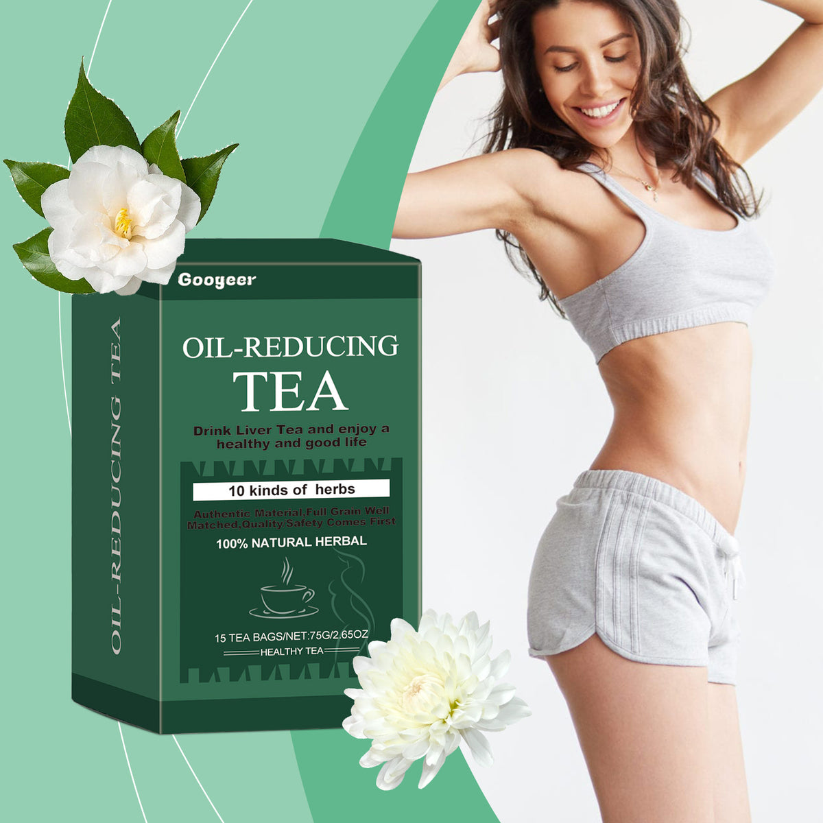 Oil Reducing Herbal Tea, Natural Botanical Tea With Gardenia, Chrysant