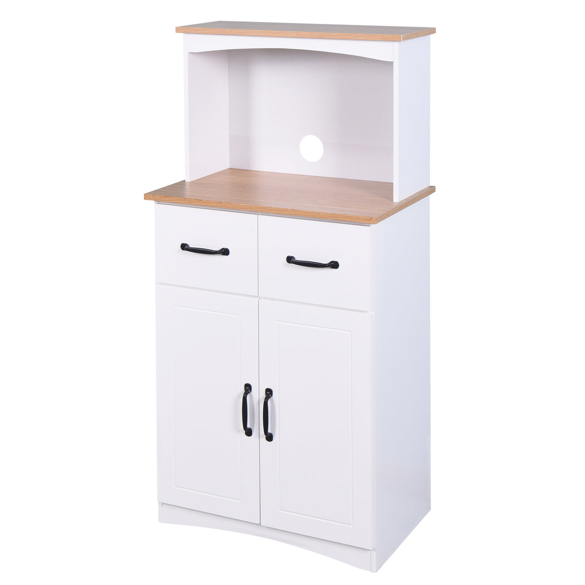 Wooden Kitchen Cabinet Pantry Storage Microwave Cabinet With Storage D
