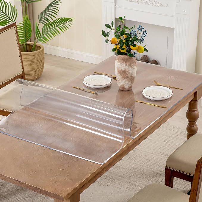 Table Cover 1.5 Mm Thick Clear PVC Desk Mat Protector Waterproof & Eas