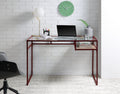 Yasin Glass Top & Red Finish Writing Desk