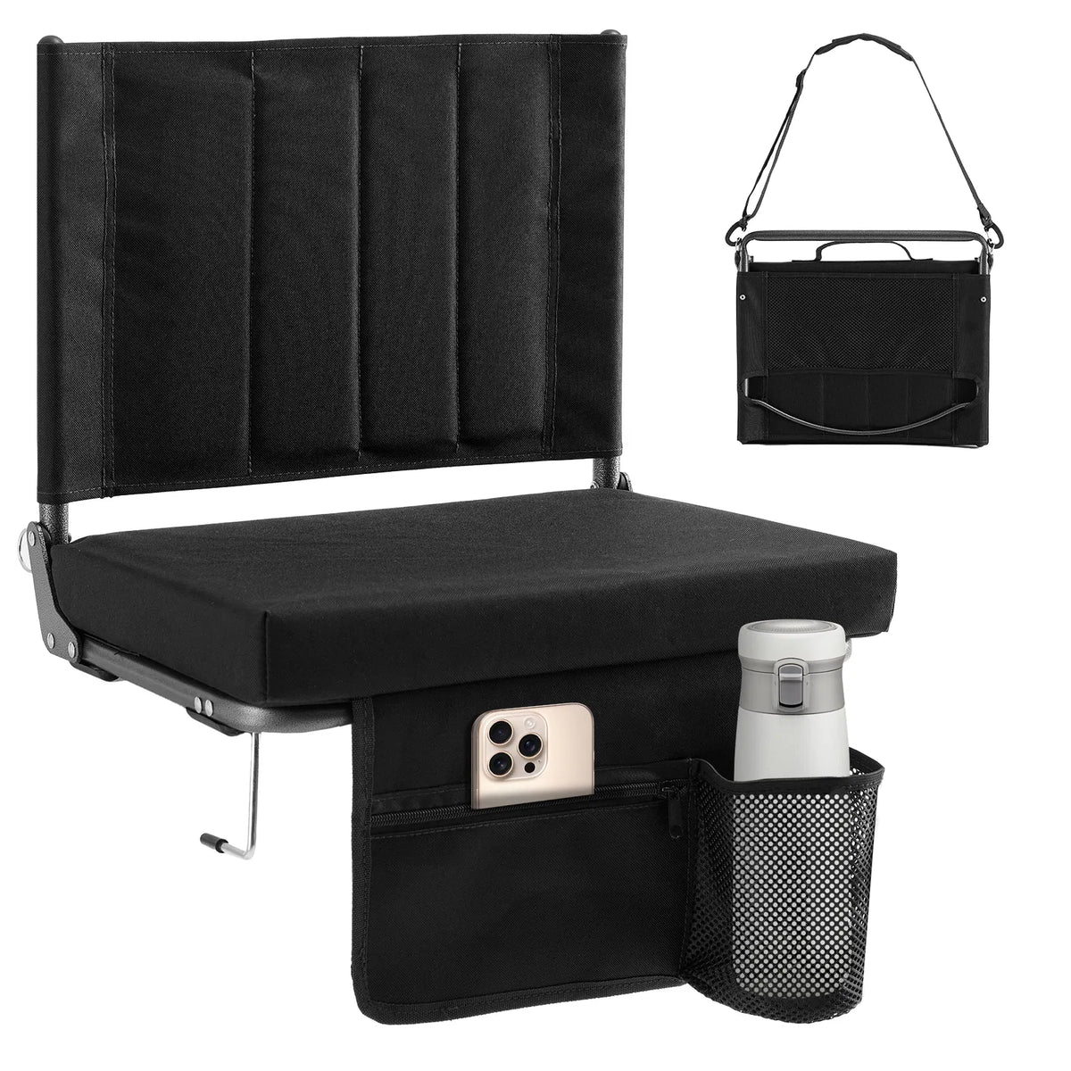 Stadium seats with backrest support, thick seats with cup holders, sto